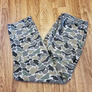 Vans Cargo Pants Men Large Camouflage Range Elastic Baggy Tapered Fit Duck Camo
